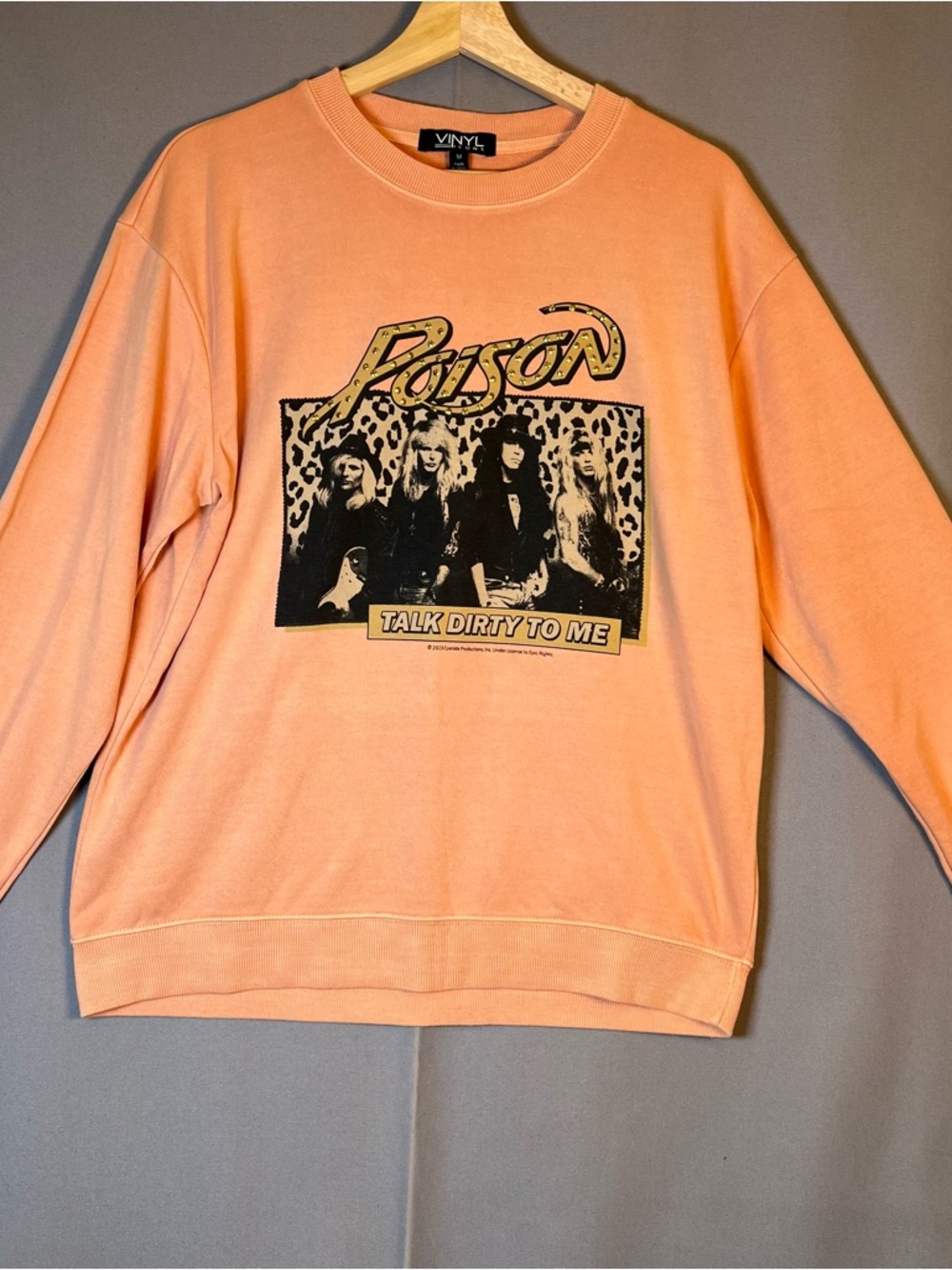 Poison 'Talk Dirty To Me' Graphic Crewneck Sweatshirt Women’s SzM Music 80’s